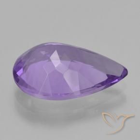 Ametista Viola medio naturale da 4.27 ct, Forma a pera, VVS
