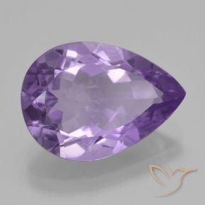 Ametista Viola medio naturale da 4.53 ct, Forma a pera, VVS