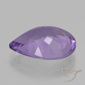 Ametista Viola medio naturale da 4.53 ct, Forma a pera, VVS