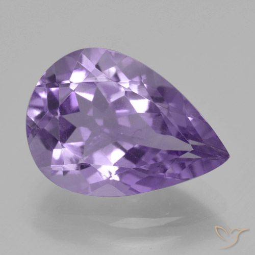 Ametista Viola medio naturale da 4.45 ct, Forma a pera, VVS