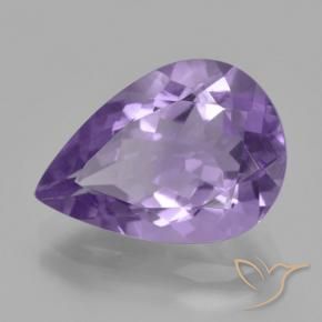 Ametista Viola medio naturale da 4.45 ct, Forma a pera, VVS
