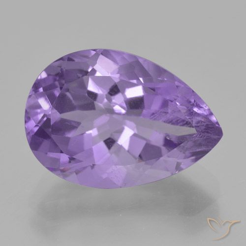 5.30ct Naturale Viola medio Ametista, Forma a pera, VS