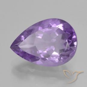Ametista Viola medio naturale da 4.50 ct, Forma a pera, VVS
