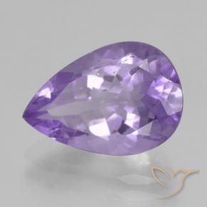 Ametista Viola medio-chiaro naturale da 4.26 ct, Forma a pera, VVS