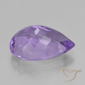 Ametista Viola medio-chiaro naturale da 4.26 ct, Forma a pera, VVS