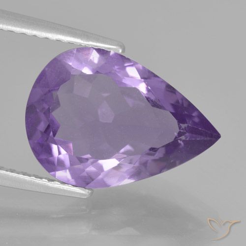 3.53ct Naturale Viola chiaro Ametista, Forma a pera, VVS