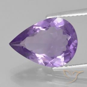 Ametista Viola chiaro naturale da 3.53 ct, Forma a pera, VVS