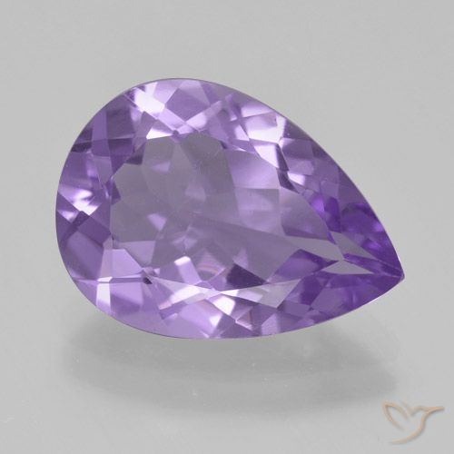 4.05ct Naturale Viola medio Ametista, Forma a pera, VVS