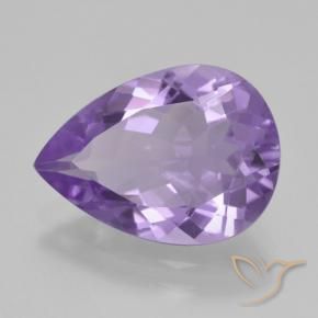Ametista Viola medio naturale da 4.05 ct, Forma a pera, VVS