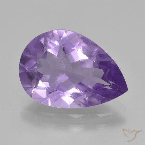 3.43ct Naturale Viola chiaro Ametista, Forma a pera, VS