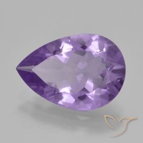 Ametista Viola chiaro naturale da 3.43 ct, Forma a pera, VS
