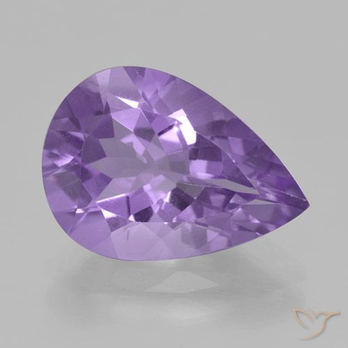 Ametista Viola medio naturale da 3.88 ct, Forma a pera, VVS