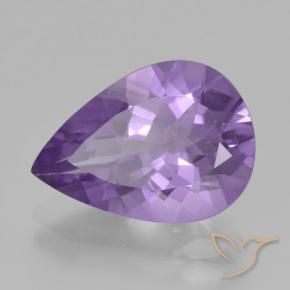 Ametista Viola medio naturale da 3.88 ct, Forma a pera, VVS