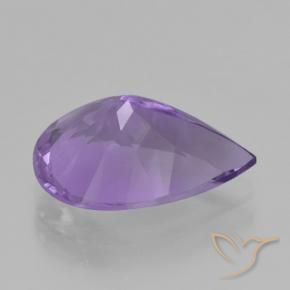 Ametista Viola medio naturale da 3.88 ct, Forma a pera, VVS