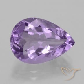 Ametista Viola medio naturale da 4.81 ct, Forma a pera, VVS