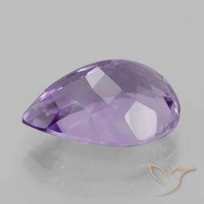 Ametista Viola medio naturale da 4.81 ct, Forma a pera, VVS
