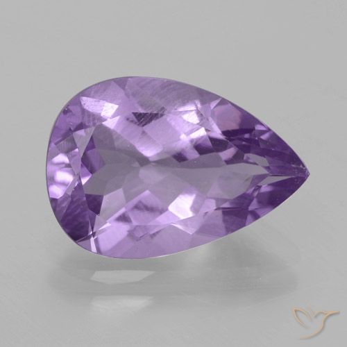 3.76ct Naturale Rosa viola medio Ametista, Forma a pera, VVS