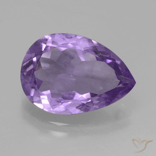 3.97ct Naturale Melanzane Viola Ametista, Forma a pera, VVS