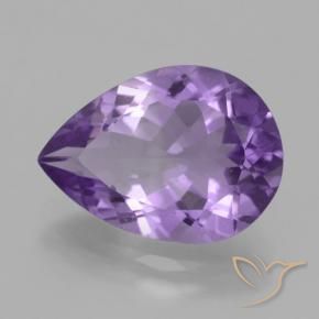 Ametista Viola scuro naturale da 4.34 ct, Forma a pera, VVS