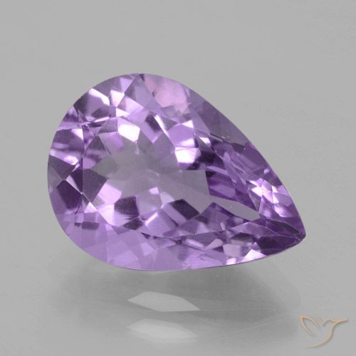 4.20ct Naturale Viola medio Ametista, Forma a pera, VVS