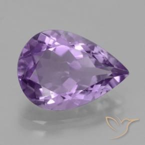 Ametista Viola medio naturale da 4.24 ct, Forma a pera, VVS