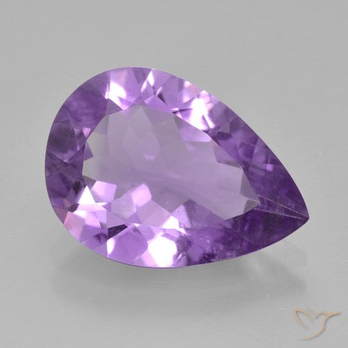 3.46ct Naturale Viola medio Ametista, Forma a pera, VVS-VS