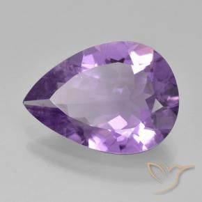 Ametista Viola medio naturale da 3.46 ct, Forma a pera, VVS-VS