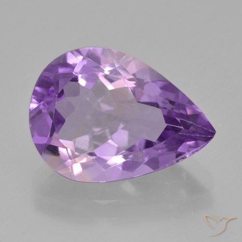 4.36ct Naturale Viola medio Ametista, Forma a pera, VVS-VS