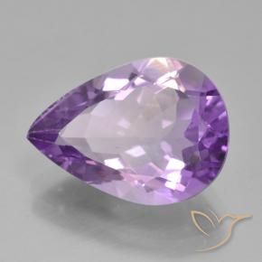 Ametista Viola medio naturale da 4.36 ct, Forma a pera, VVS-VS