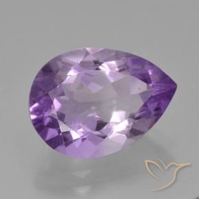 Ametista Viola medio naturale da 4.12 ct, Forma a pera, VS