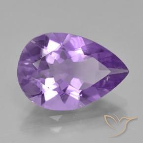 Ametista Viola scuro naturale da 3.91 ct, Forma a pera, VVS-VS