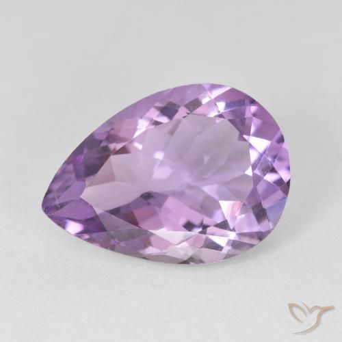 Ametista Viola rosa medio naturale da 4.24 ct, Forma a pera, VVS