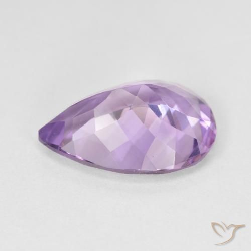 Ametista Viola rosa medio naturale da 4.24 ct, Forma a pera, VVS