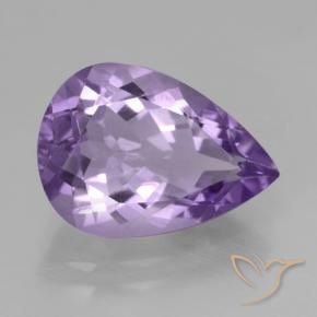 Ametista Viola medio naturale da 4.37 ct, Forma a pera, VVS