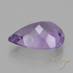 Ametista Viola medio naturale da 4.37 ct, Forma a pera, VVS