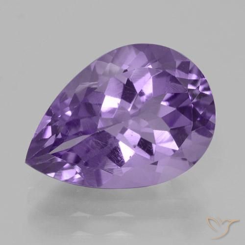 4.70ct Naturale Viola medio Ametista, Forma a pera, VVS