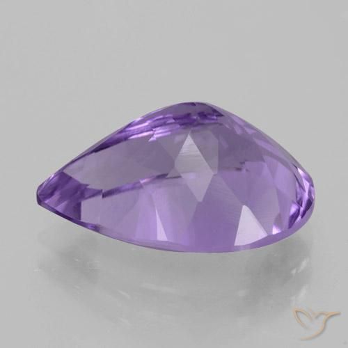 Ametista Viola medio naturale da 4.70 ct, Forma a pera, VVS