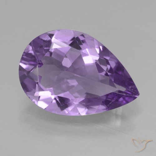 3.88ct Naturale Viola medio Ametista, Forma a pera, VVS