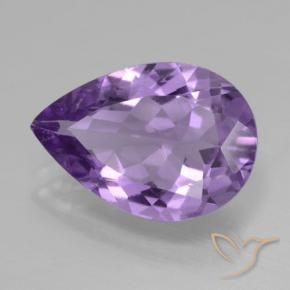 Ametista Viola medio naturale da 3.88 ct, Forma a pera, VVS