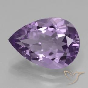 Ametista Viola medio naturale da 4.83 ct, Forma a pera, VVS
