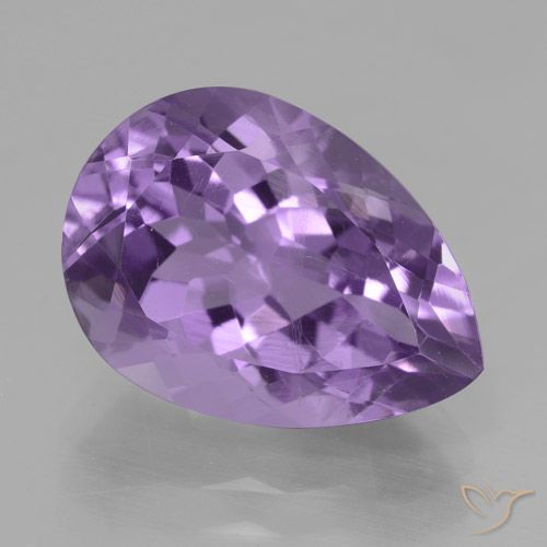 Ametista Viola scuro naturale da 5.10 ct, Forma a pera, VS