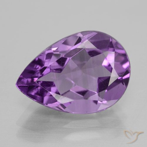 4.61ct Naturale Viola tendente al rosa Ametista, Forma a pera, VVS