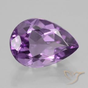 Ametista Viola tendente al rosa naturale da 4.61 ct, Forma a pera, VVS