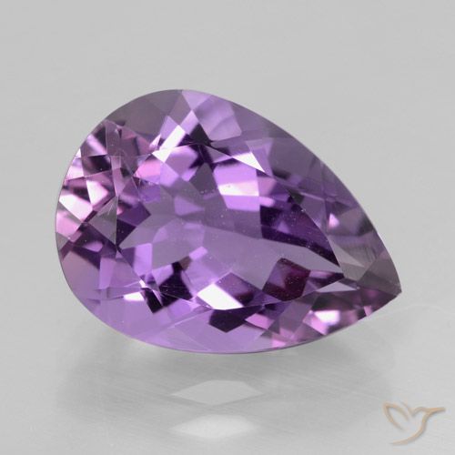 4.85ct Naturale Viola tendente al rosa Ametista, Forma a pera, VVS