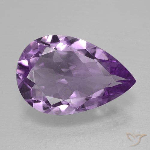 4.12ct Naturale Viola medio Ametista, Forma a pera, VVS