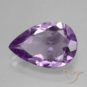 Ametista Viola medio naturale da 4.12 ct, Forma a pera, VVS