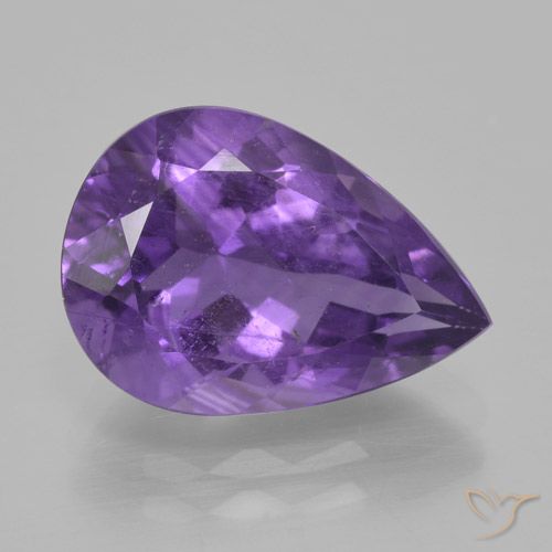 4.54ct Naturale Viola medio Ametista, Forma a pera, VS