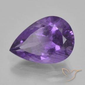 Ametista Viola medio naturale da 4.54 ct, Forma a pera, VS