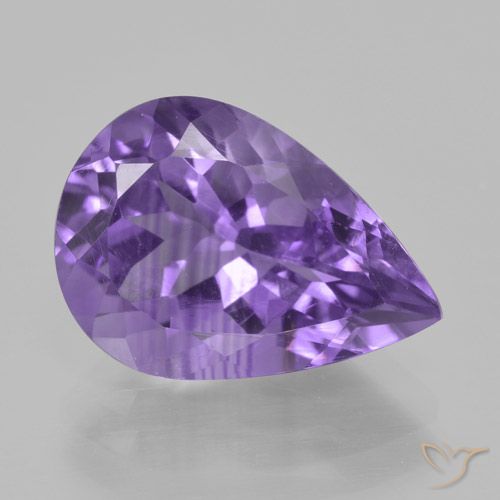4.50ct Naturale Viola medio Ametista, Forma a pera, VVS-VS