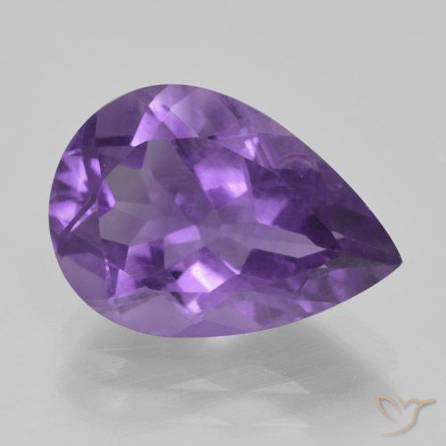 4.38ct Naturale Viola medio Ametista, Forma a pera, VS